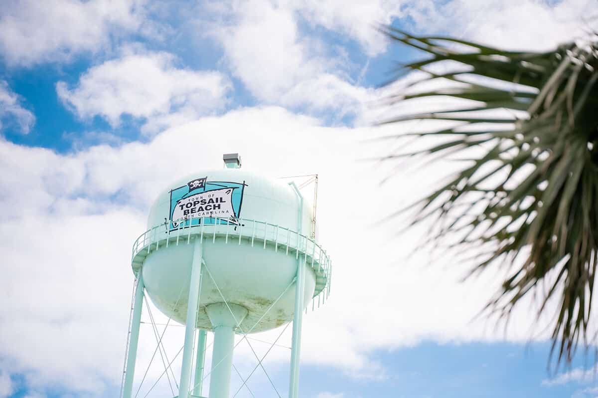 Water tower from Topsail Beach, North Carolina