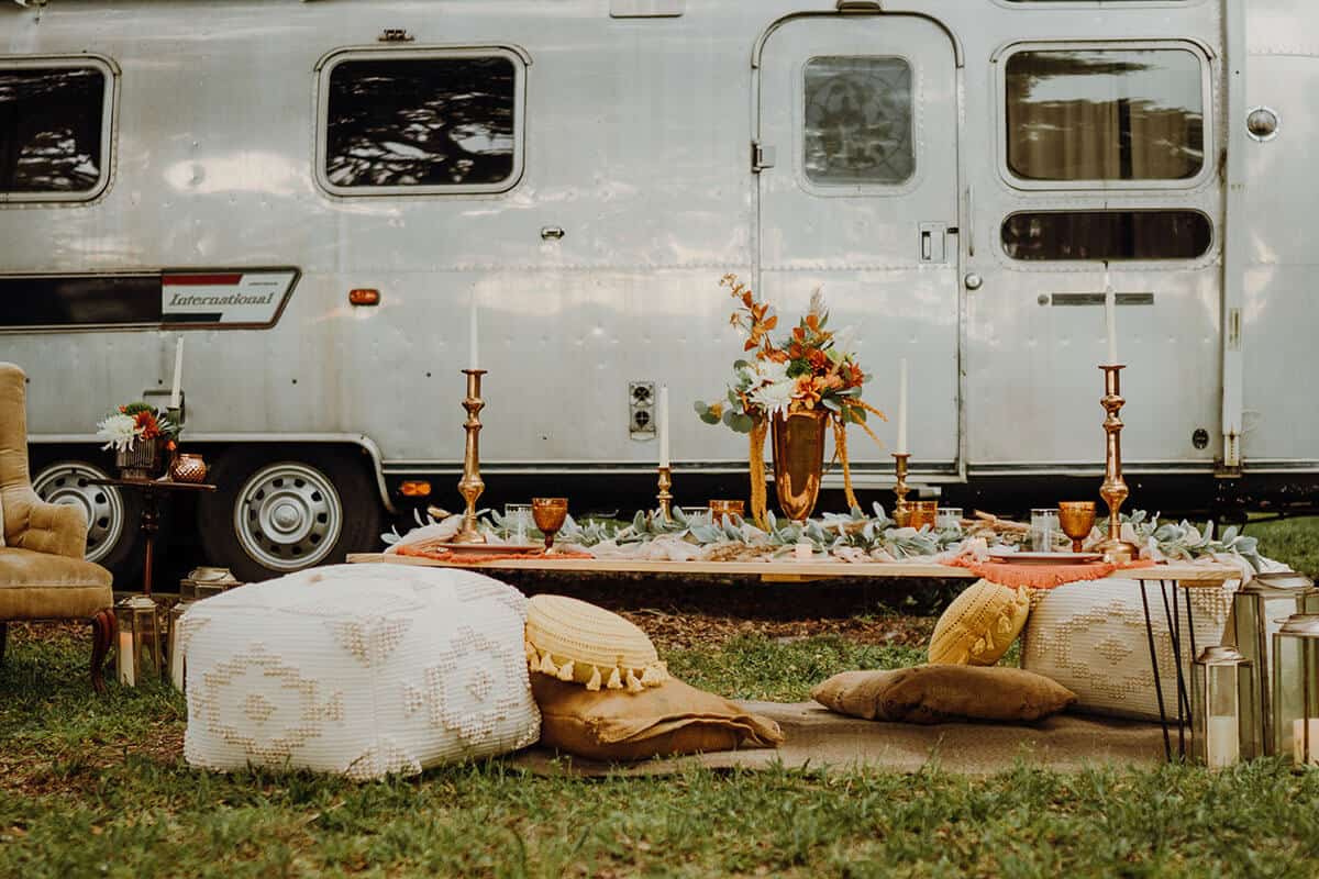 70s styled shoot decor and design by Tampa wedding planner Local Revival and photos by LD Creative Co