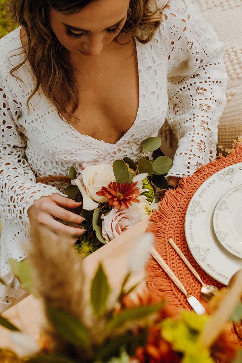 bridal portrait 70s styled shoot collaboration Tampa wedding planner Local Revival and LD Creative Co.